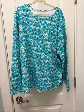 Teal Floral Lands End Rashguard